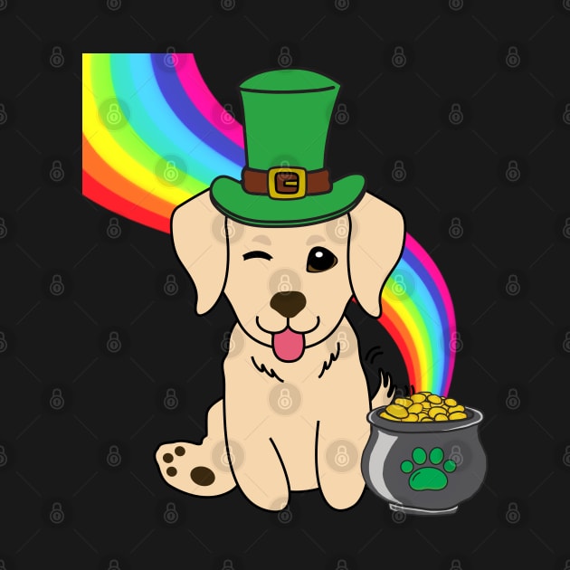 Funny golden retriever celebrates st patricks day by Pet Station