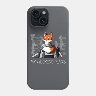 Cute Funny Fox Reading Book Lover animal lover Sarcastic Funny Quote Artwork Phone Case