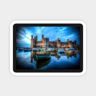 Caernarfon Castle At Night Magnet