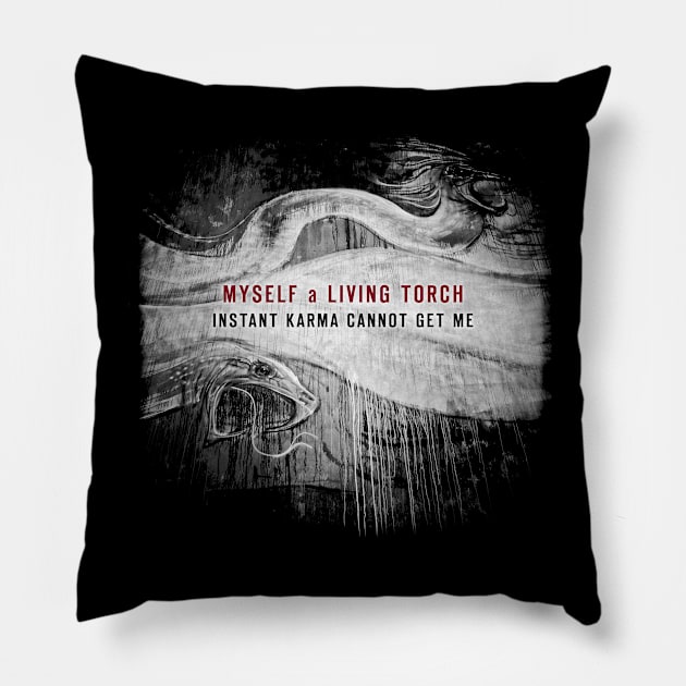 Myself a Living Torch / Karma Dragons Pillow by Jeffrey Alan Bright Music Archive