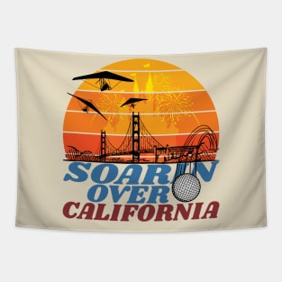 Soarin Over California Attraction Ride Retro Design Tapestry