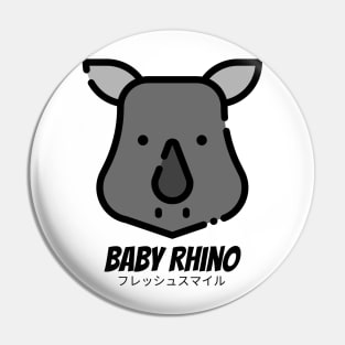 Baby Rhino Grey Horn Pin