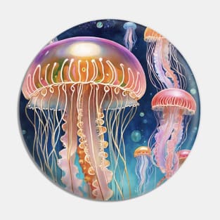 Submerged Symphony: Inspired Jellyfish Illustration Pin