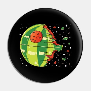 Funny watermelon Spaceship summer fruit design Pin