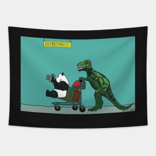 Dinosaur & Panda go on holiday Tapestry