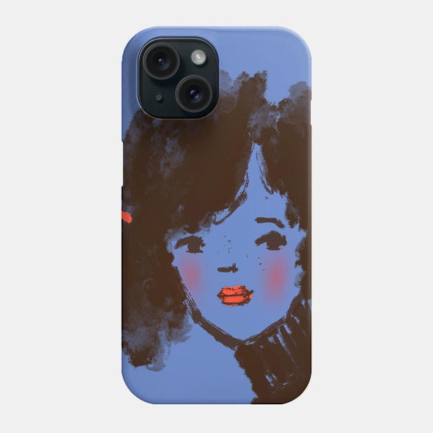 Woman in Blue Phone Case by Shelley Johannes Art