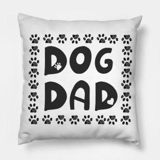 Hand written ''DOG DAD'' text Pillow