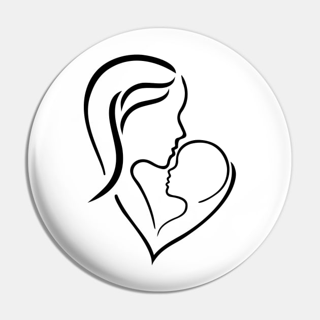 Mom and child Pin by grafart