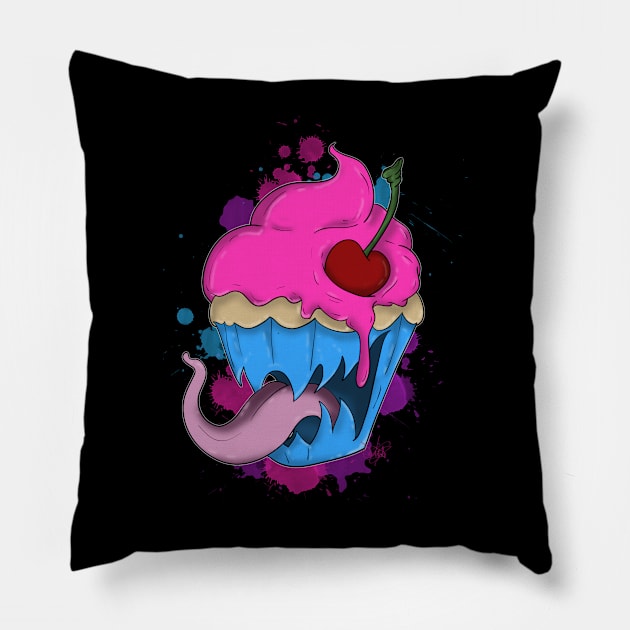 Cannibalistic Cupcake Pillow by schockgraphics