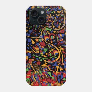 Colorful modern digital abstract geometric wall decoration art Phone Case