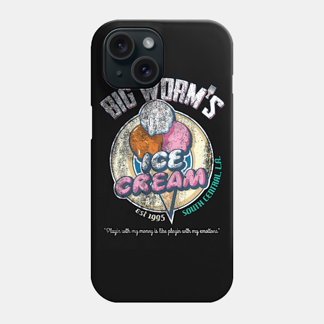 Big Worm's Ice Cream, distressed Phone Case by MonkeyKing