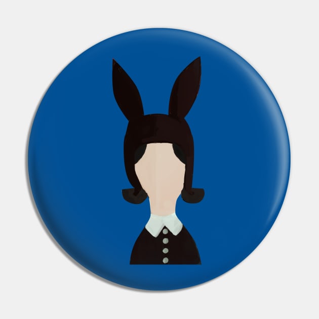 Belcher Art: Black Bunny Hat Pin by eyesasdaggers