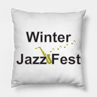 Saxophone with Jazzfest text Pillow