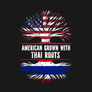 American Grown with Thai Roots USA Flag T-Shirt