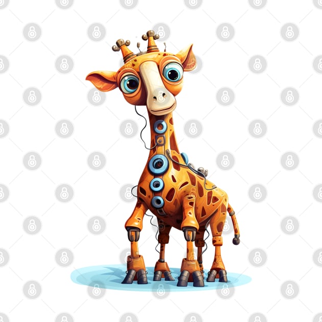 Cartoon giraffe robots. T-Shirt, Sticker. by AndreKENO