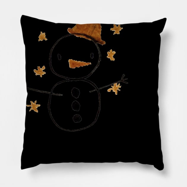 Christmas Winter snowman face Classic Pillow by custommagenta