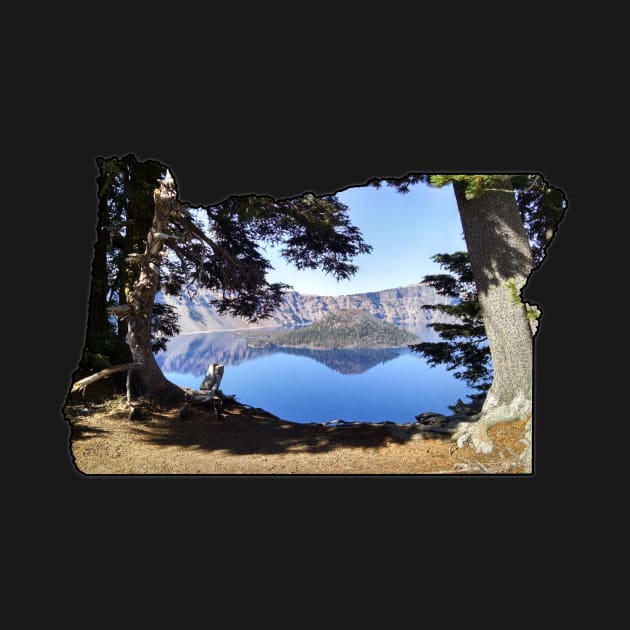 Oregon State Outline (Crater Lake & Wizard Island) by gorff
