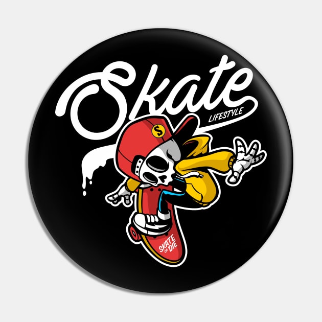 Skull Cartoon Pin by Unestore