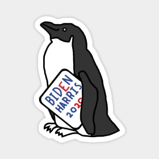 Small Penguin with Biden Harris Sign Magnet