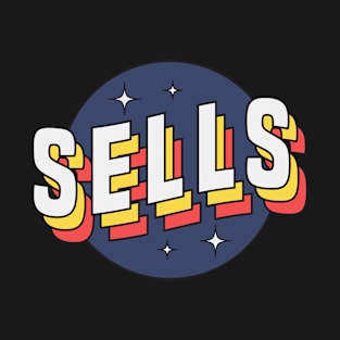 Sells - Colorful Layered Retro Letters T-Shirt