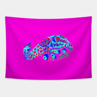 the pangolin in marvelous color pattern ecopop Tapestry