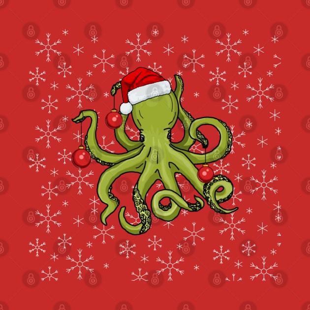 Christmas Kraken (Snowflakes) by Octopus Cafe