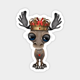 Cute Royal Moose Wearing Crown Magnet