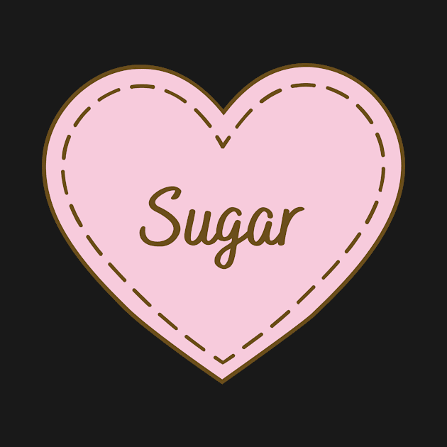 I Love Sugar Simple Heart Design by Word Minimalism