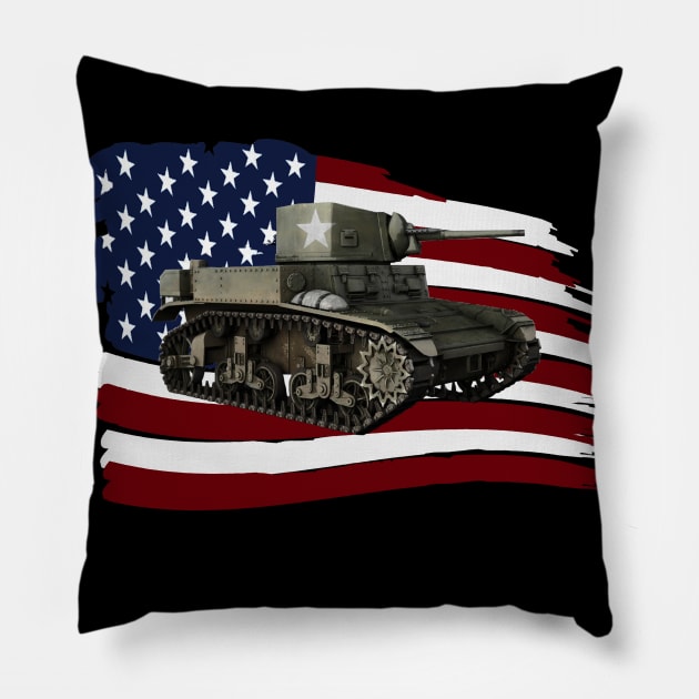 M3 Stuart Tank WW2 Pillow by Dirty Custard Designs 