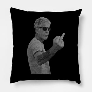 Anthony Bourdain Middle Finger Pillow