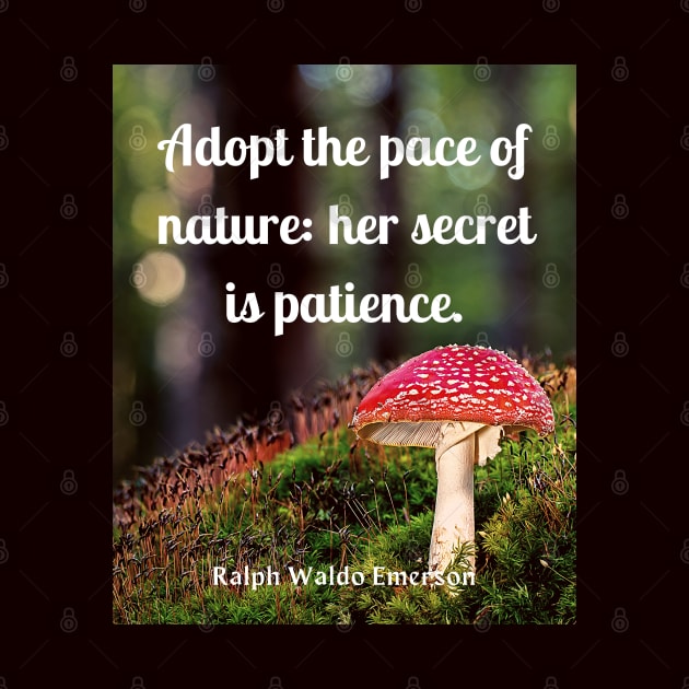 Ralph Waldo Emerson quote: Adopt the pace of nature: her secret is patience. by artbleed