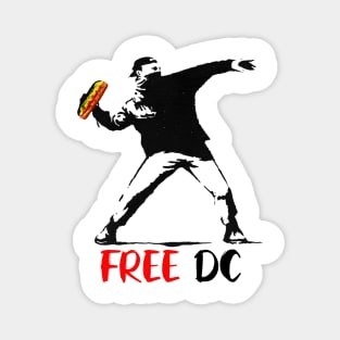 Free DC — Washington DC Sandwich Guy Stencil Protest Art Meme Magnet