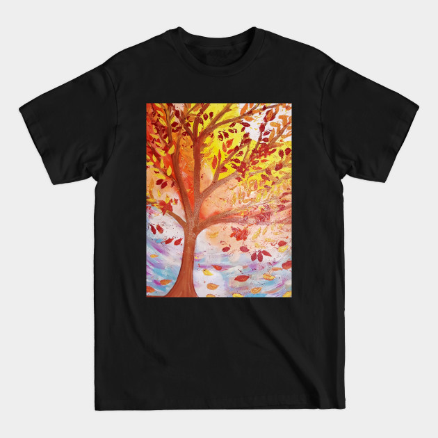 Disover Windy Day Fall Leaves - Fall Leaves - T-Shirt