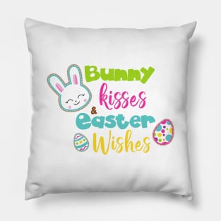 Easter, Bunny Kisses Easter Wishes, Easter Eggs Pillow