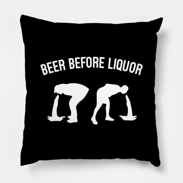 beer before liquor ; funny beer gift , with saying beer quote of beer Pillow by First look