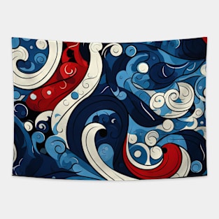 Abstract Swirls and Waves Effect illustration Tapestry