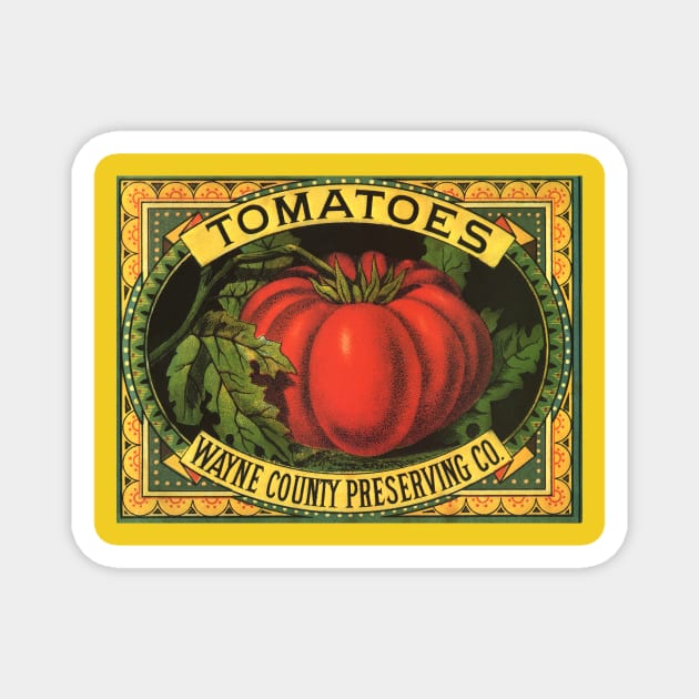 Vintage Wayne County Tomatoes Preserving Co. Label Magnet by MasterpieceCafe