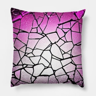 Pink lightning, with pattern, black, pink, cracks, aesthetics Pillow