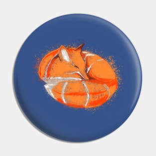 Fox sleepy painting - blue Pin