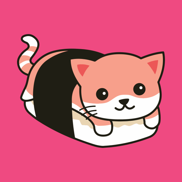 Cute Sushi Cat Roll Drawing by SLAG_Creative