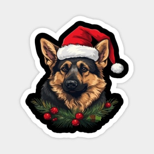 German Shepherd Christmas Magnet