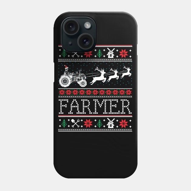 Farmer Tractors Ugly Christmas Xmas Gifts Phone Case by mrsmitful01