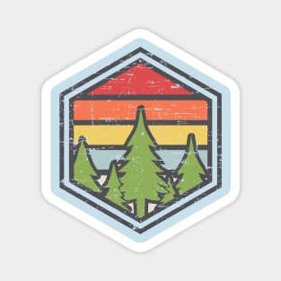 Retro Badge Forest Magnet