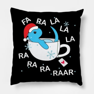 Tea Rex with Christmas Hat Pillow