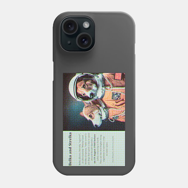 Belka and Strelka, day in space, dogs astronauts. Phone Case by Grigory