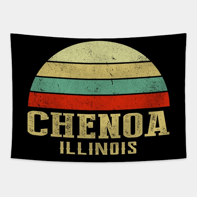 ILLINOIS - Vintage Retro Sunset CHENOA, IL Shirt Tapestry by LIPTIN