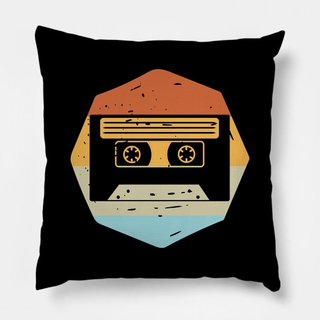 Vintage Cassette Shirt | Retro Gift Pillow by Gawkclothing