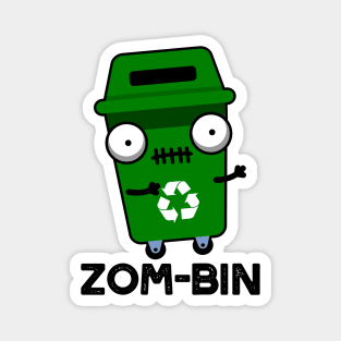 Zom-bin Cute Halloween Zombie Trash Bin Pun Magnet