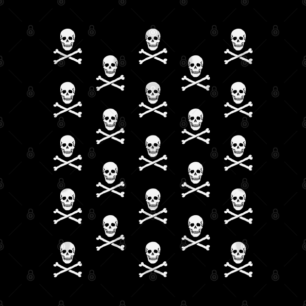 Skull & Crossbones / Jolly Roger (Pattern / White) by MrFaulbaum