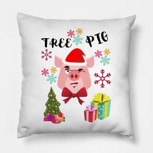 CHRISTMAS TREE PIG Pillow